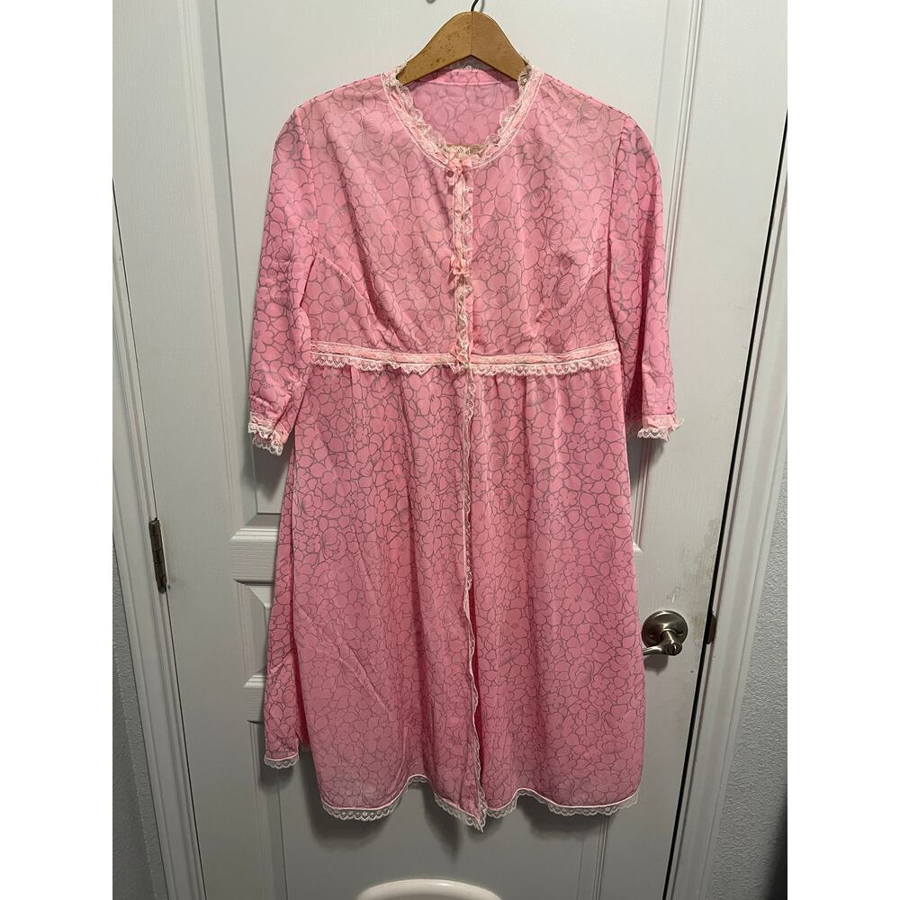 Vintage pink and silver dressing gown